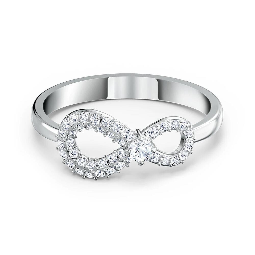Swarovski Infinity Ring Infinity, White, Rhodium … - image 2